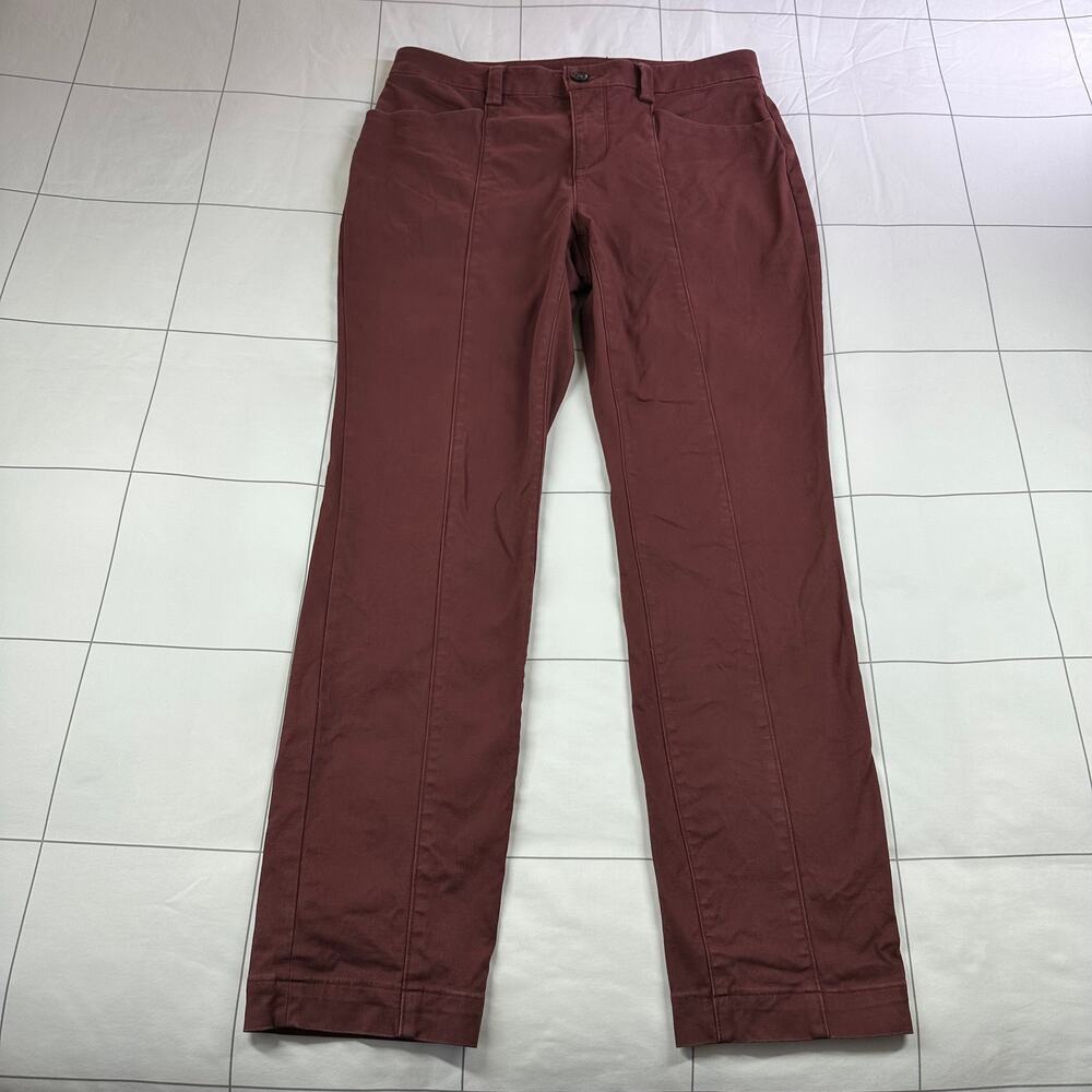 Duluth Trading Co Pants Womens 6 Red Workday Warrior Chino Slim Cotton Stretch